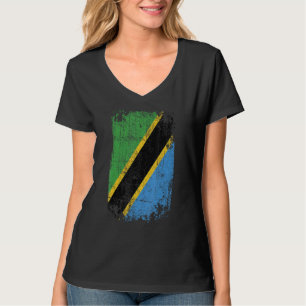 Country Flag Souvenir Grunge Flag Tanzania T-Shirt