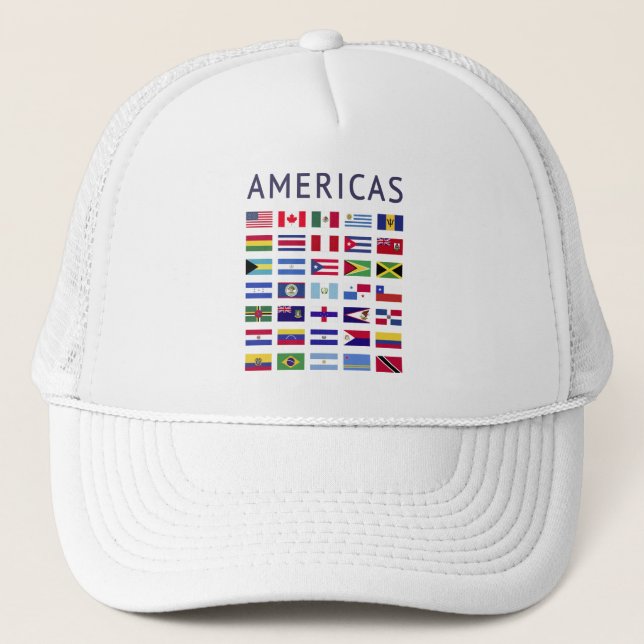 Country Flags Americas National Flags America Trucker Hat (Front)