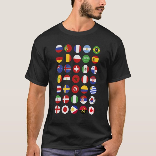 Country Flags International World Flags Travelers  T-Shirt (Front)
