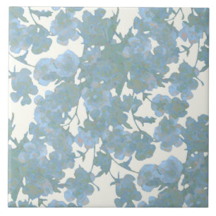 Country Flora on French Buttercream Large Tile