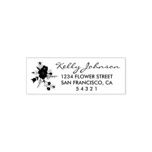 Country Floral Address Stamp