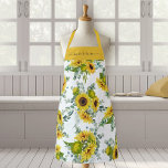 Country Floral Watercolor Yellow Sunflower Apron<br><div class="desc">A summer country watercolor sunflower pattern decorates this apron. Makes a cute gift for Mother's Day or for a friend. Designed for you by Blackberry Boulevard.</div>