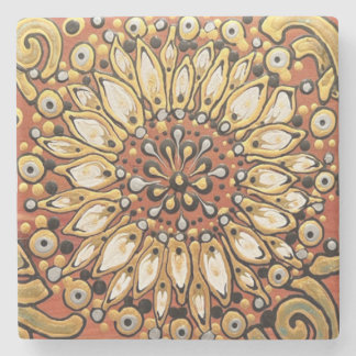 Country Flower on Cedar Stone Coaster