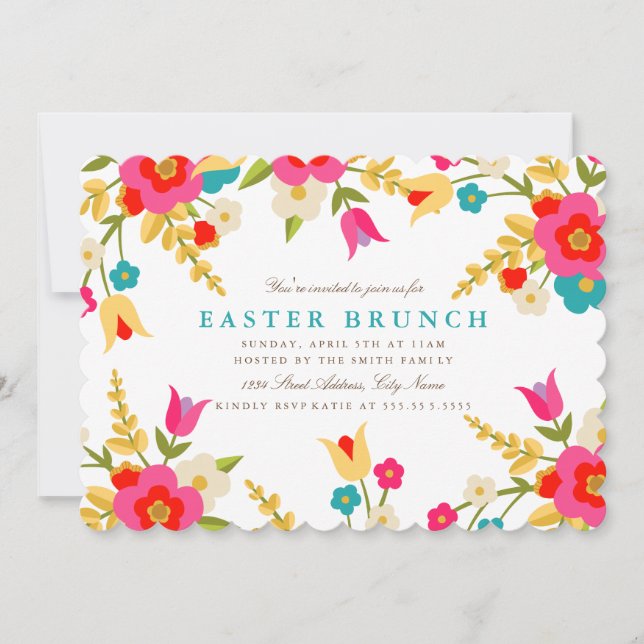 Country Flowers Easter Invite (Front)