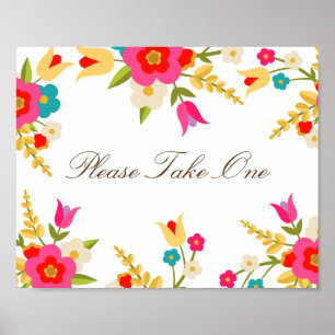 Country Flowers Party Favour Poster