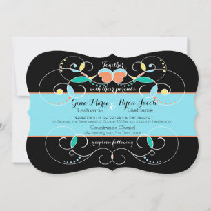 Country Folk Art Inspired Wedding Invitation