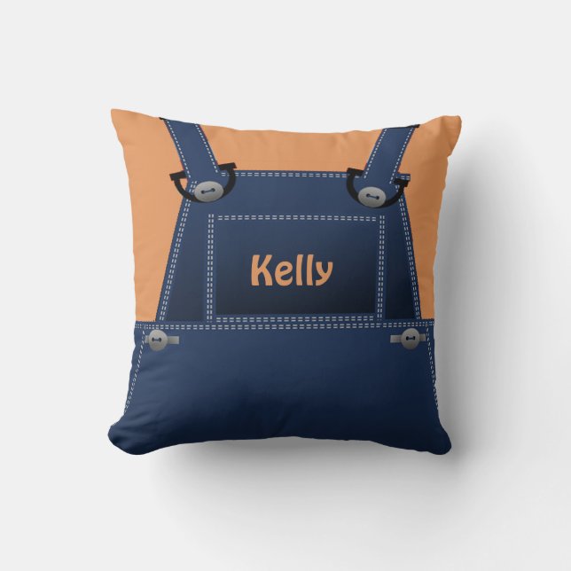 Country Folk Overalls Custom Cushion (Front)
