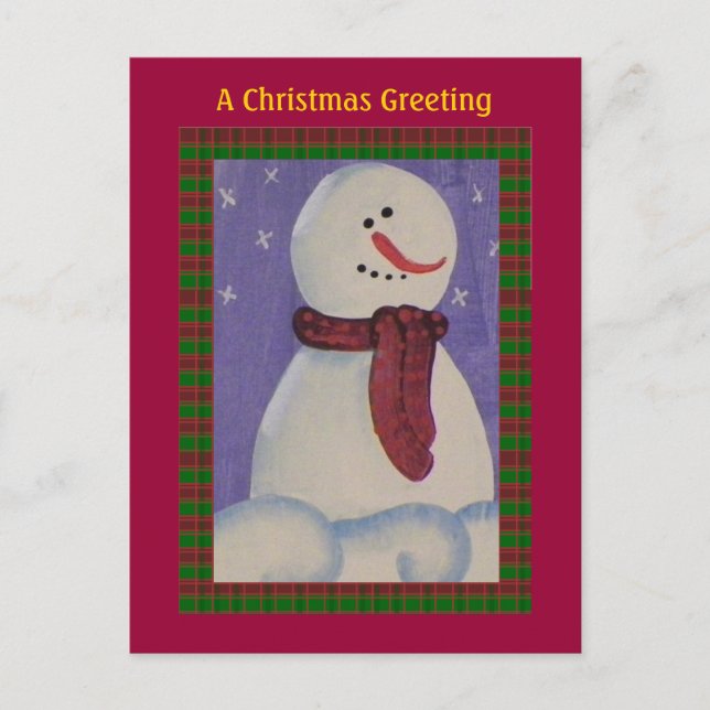 Country Folk Snowman Holiday (Front)