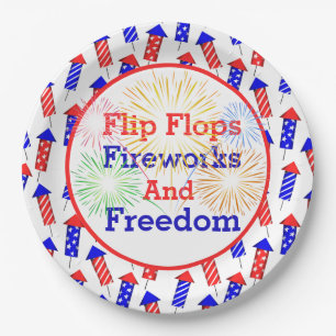 Country Fourth Of July Paper Plate