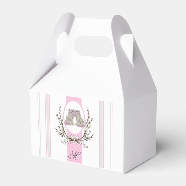 Country French Bunny Rabbit   Favour Box (Front Side)
