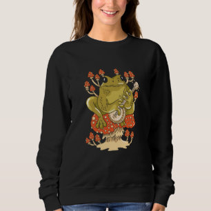 Country Frog Banjo Cute Cottagecore Toad Cottage M Sweatshirt
