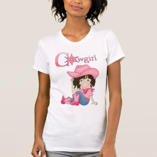 Country Fun Cowgirl Black Hair T-Shirt