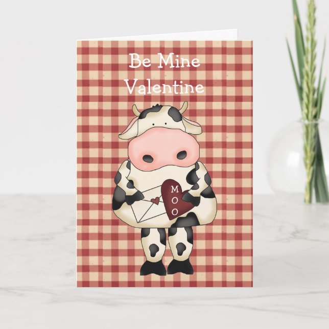 Country Fun Moo Cow Valentine's Day Card (Front)