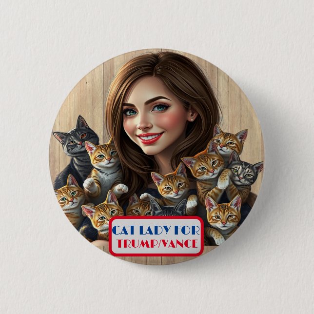 Country Gals Cat Lady for Trump/Vance Button (Front)