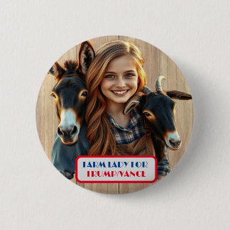 Country Gals Farm Lady for Trump/Vance Button