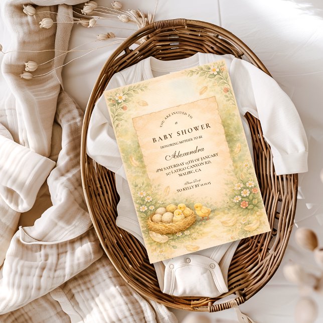 Country Garden Chicks Baby Shower Invitation (Creator Uploaded)