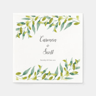 Country Garden Eucalyptus Greenery Wedding Napkin