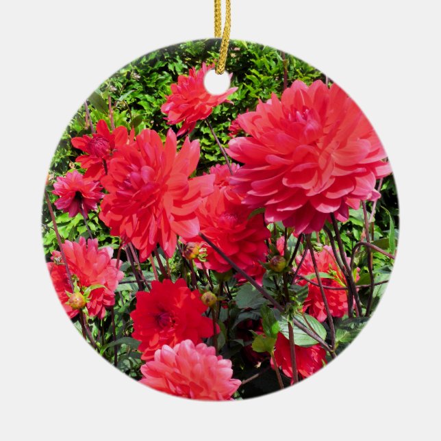 COUNTRY GARDEN FLOWERS CERAMIC TREE DECORATION (Front)