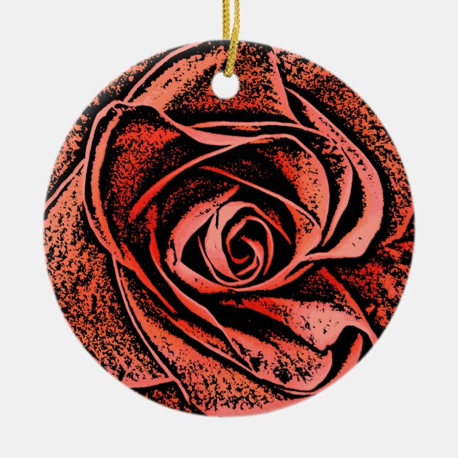 COUNTRY GARDEN FLOWERS CERAMIC TREE DECORATION (Front)