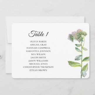 Country garden flowers. Wedding seating charts Invitation