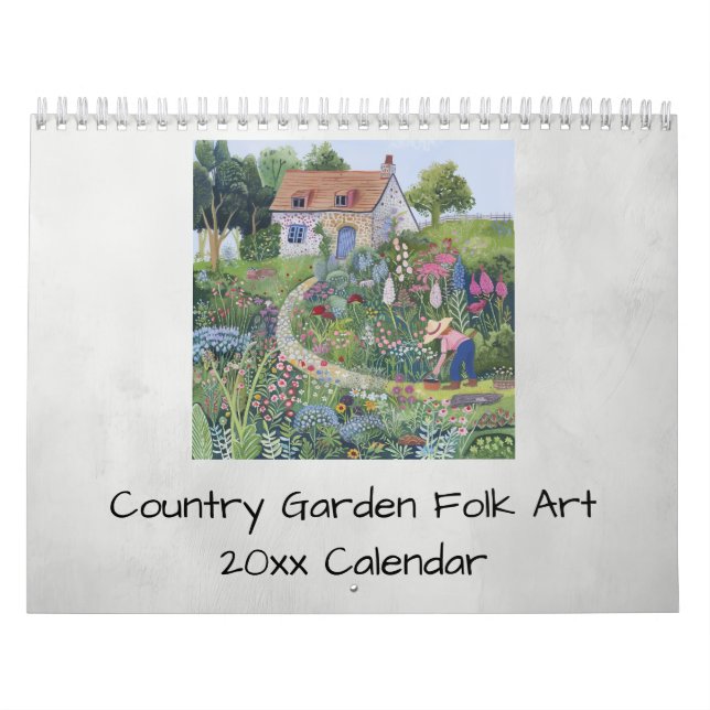 Country Garden Folk Art Flowers Vegetables Calendar (Cover)