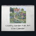 Country Garden Folk Art Flowers Vegetables Calendar<br><div class="desc">This calendar filled with illustrations in folk art style will be a big hit with the gardener in your life.  Great Christmas gift. AI assisted graphics purchased with commercial use.  Artwork:  RedHeronLighthouse</div>