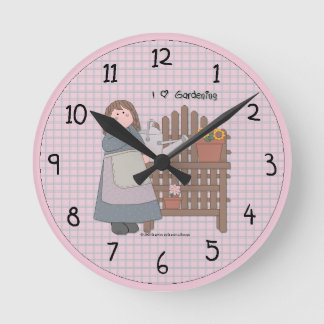 Country Garden Girl Wall Clock
