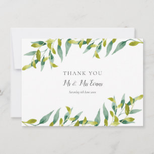 Country Garden Greenery Wedding Thank You Card