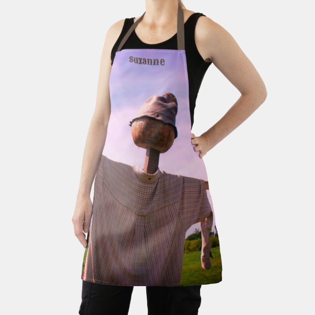 Country Garden Scarecrow Nature Personalised Apron (Insitu)