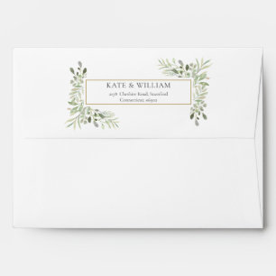 Country Garden Watercolor Greenery Envelope