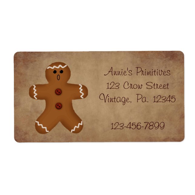Country Gingerbread Man Label (Front)