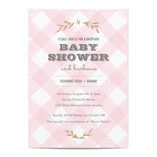 Country Gingham Baby Shower Invitation