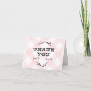 Country Gingham Thank You Card