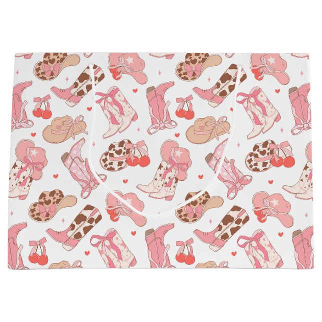 Country Girl Cowboy Boots n’ Hats Large Gift Bag (Front)