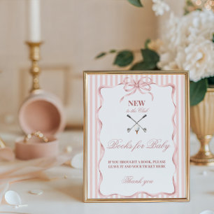 Country Girl New to the Club Golf Baby Shower Book Poster