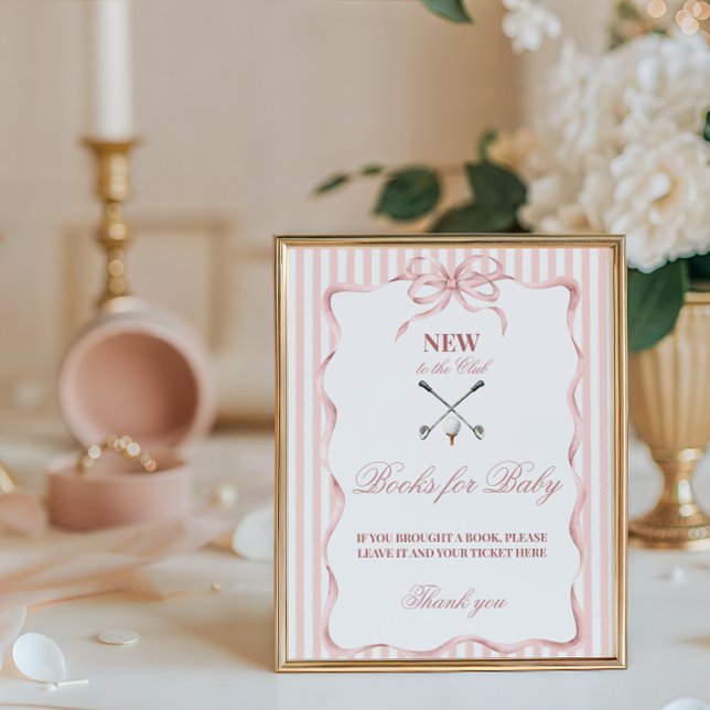 Country Girl New to the Club Golf Baby Shower Book Poster (Creator Uploaded)