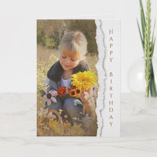 Country Girl with Birthday Sunflowers Card (Front)