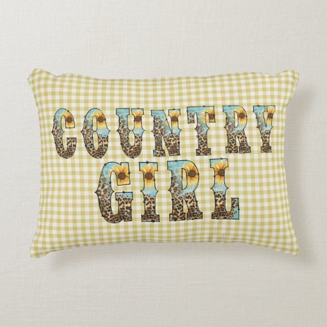  Country Girls Typography Decorative Cushion (Front)