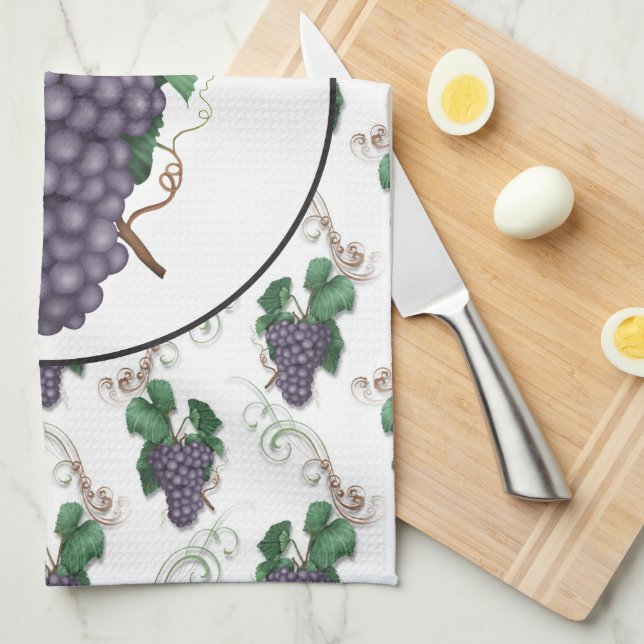 Country grapes kitchen fruit towel (Quarter Fold)