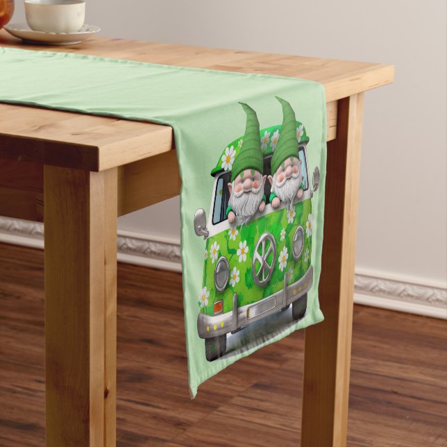  Country Green Gnomes  Short Table Runner (In Situ)