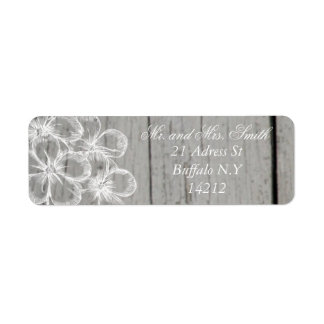 Country Grey Wedding Return Adress