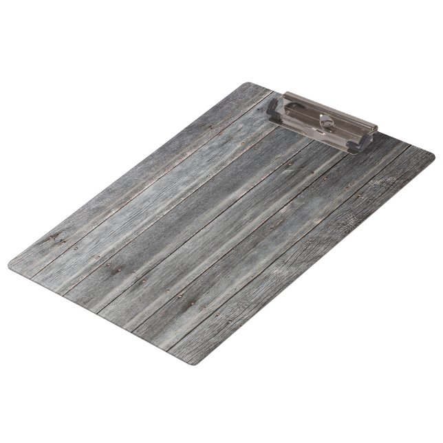 Country Grey Wood Wall Clipboard (Angled)