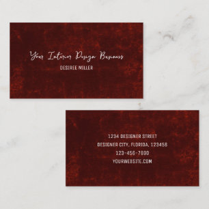 Country Grunge Rustic Dark Red Vintage Texture Business Card