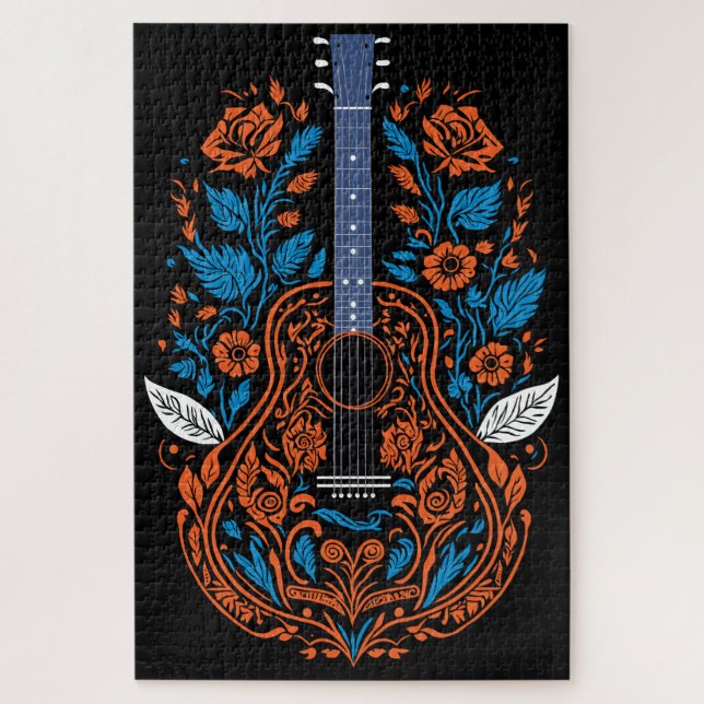Country Guitar Art Jigsaw Puzzle (Vertical)
