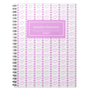 Country Heart Stripe Pattern Personalised Notebook