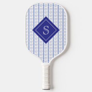 Country Heart Stripe Pattern Personalised Pickleball Paddle