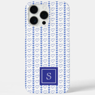 Country Heart Stripes Pattern Monogram iPhone 16 Pro Max Case