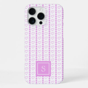 Country Heart Stripes Pattern Monogram iPhone 16 Pro Max Case