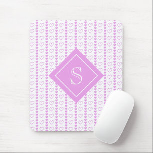 Country Heart Stripes Pattern Monogram Mouse Pad