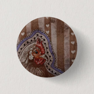 Country Hen 3 Cm Round Badge